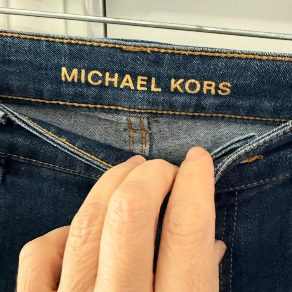 Michael Kors Dark Blue Skinny Denim Jeans 6 Soft Mid-Rise Minimalist